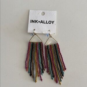 INK+ALLOY Multicolor Beaded Fringe Earrings